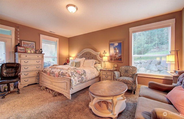 bedroom with carpet