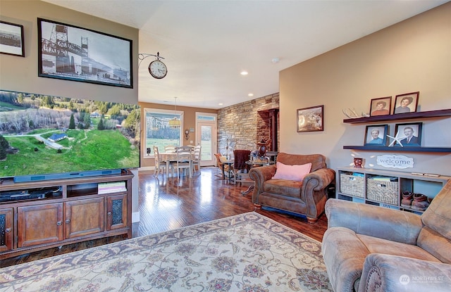 living room featuring hardwood / wood-style flooring