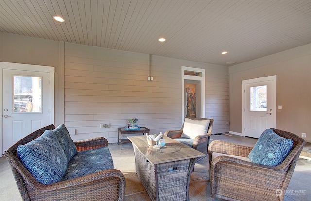 view of patio featuring an outdoor living space