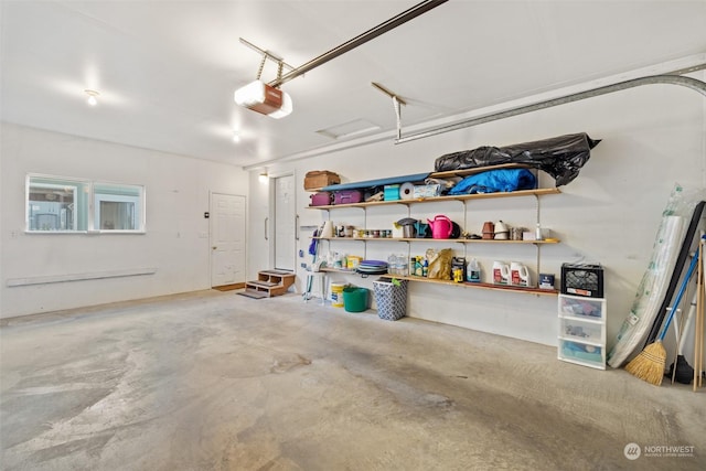 garage featuring a garage door opener