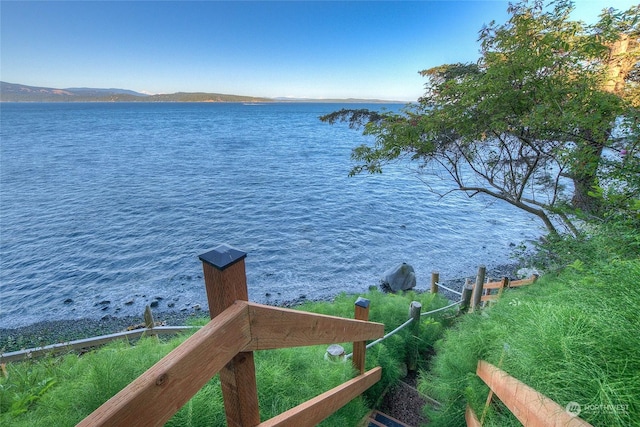 property view of water featuring a mountain view