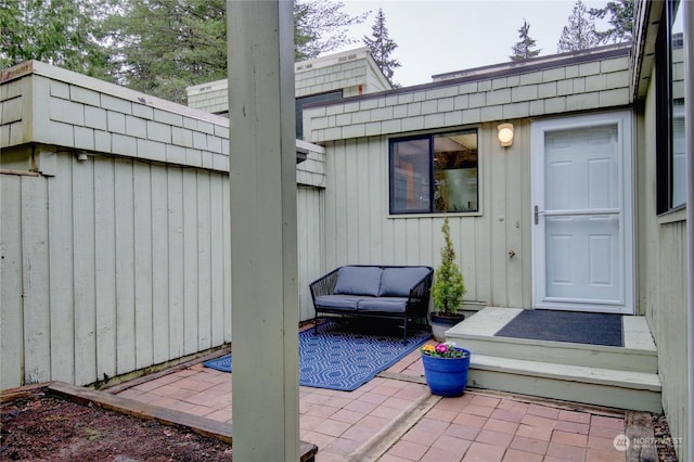 exterior space featuring outdoor lounge area