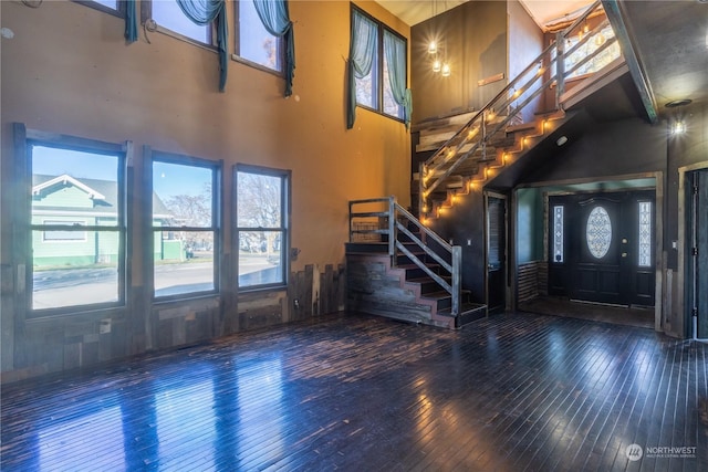 entrance foyer with dark wood-type flooring