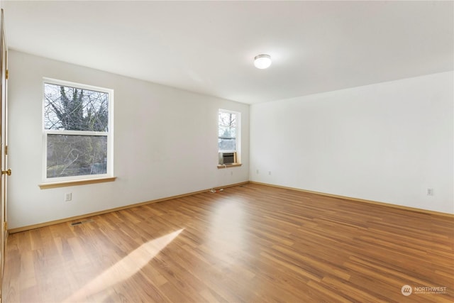 spare room featuring wood-type flooring