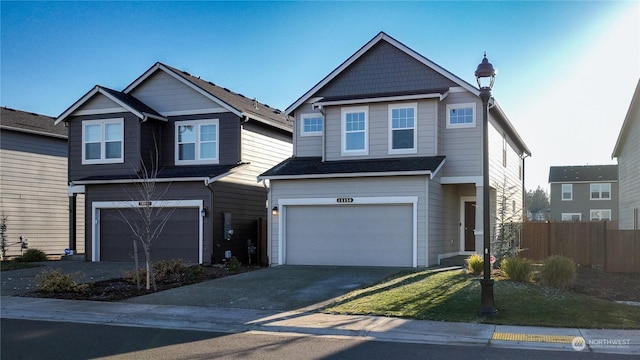 view of front of house with a garage