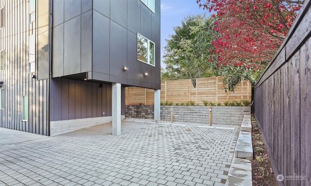 view of patio featuring fence private yard