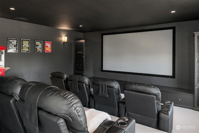 view of carpeted home theater