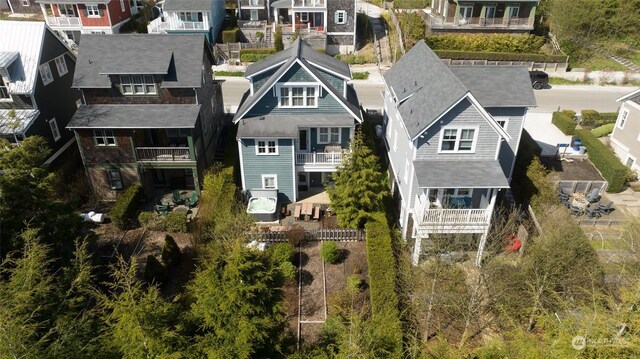 drone / aerial view with a residential view