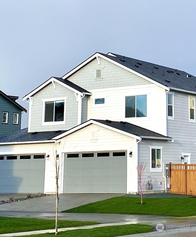 view of front of house with a garage