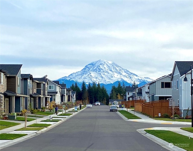 view of street featuring a mountain view