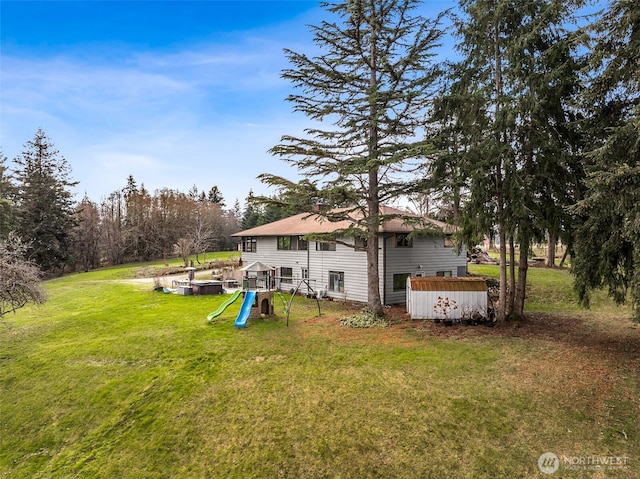 12504 SW 232nd St, Vashon, WA 98070 - view of grassy yard featuring a playground
