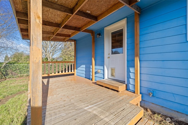 view of wooden deck