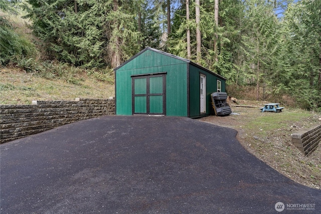 view of shed