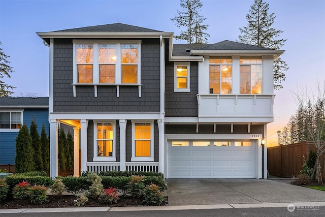 view of front of house featuring a garage