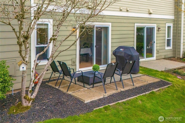 view of patio / terrace with a grill