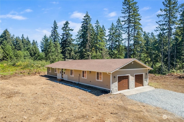 view of front of home with a garage