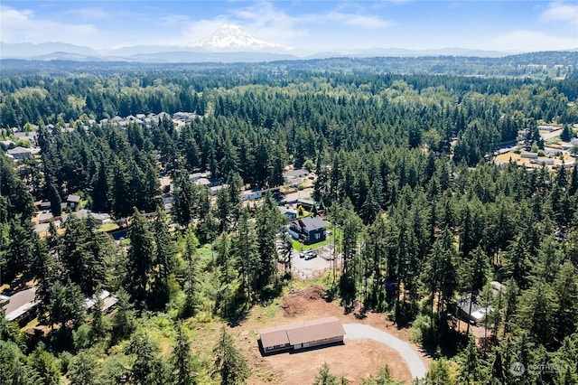 drone / aerial view with a mountain view