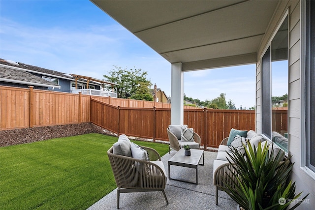 view of patio with outdoor lounge area