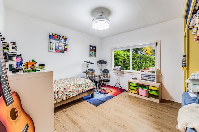 bedroom with hardwood / wood-style flooring