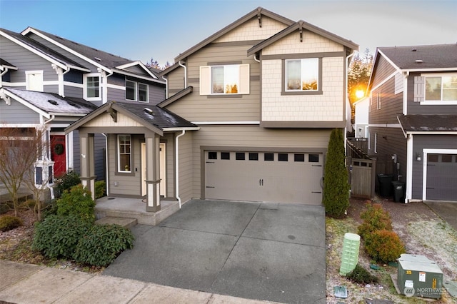 view of front of house with a garage