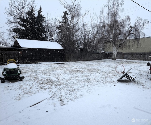 view of snowy yard