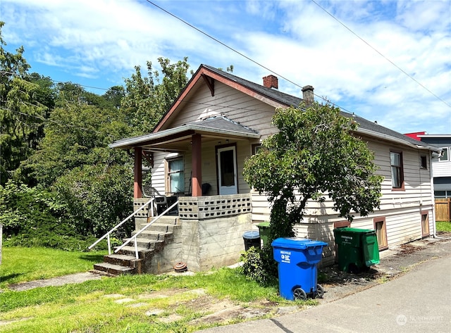 bungalow-style house with a porch