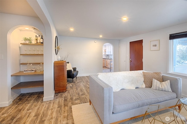 living room featuring hardwood / wood-style flooring