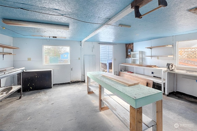 kitchen featuring a textured ceiling