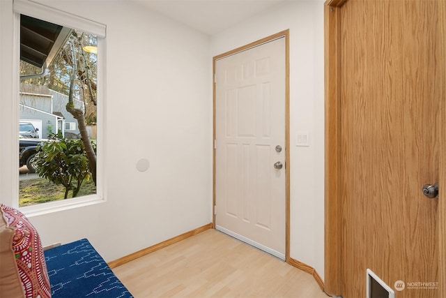 doorway featuring light hardwood / wood-style flooring