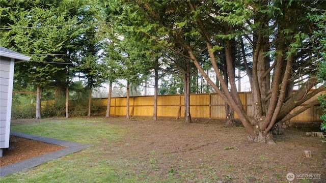 view of yard with fence