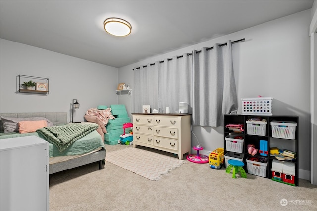 bedroom with carpet