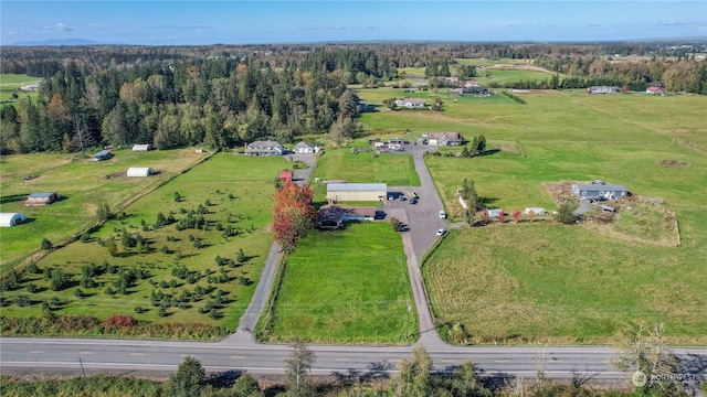 aerial view featuring a rural view