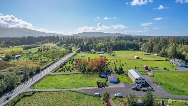 drone / aerial view with a mountain view