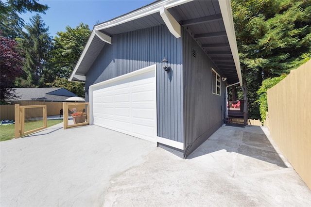 view of garage