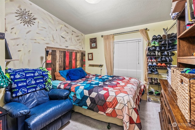 bedroom with a textured ceiling