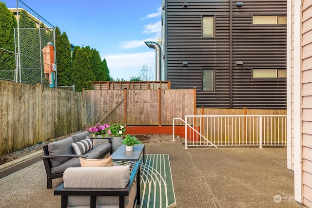 view of patio / terrace with an outdoor living space