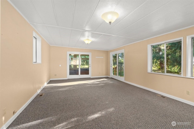 unfurnished room featuring carpet