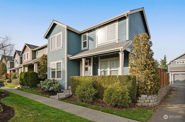 view of front of home featuring covered porch