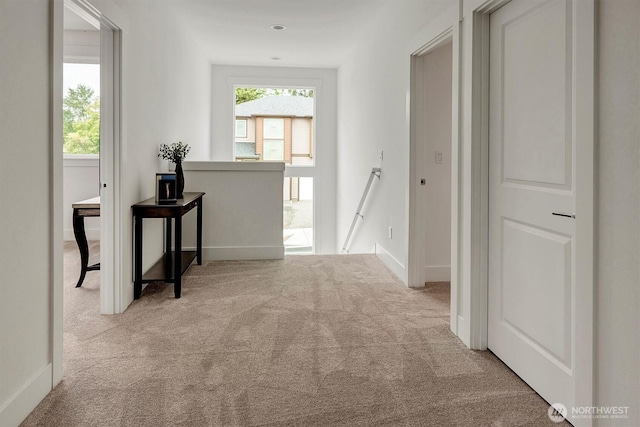 17018 106th Ave SE Unit 11, Renton, WA 98055 - hall with an upstairs landing, carpet, and baseboards