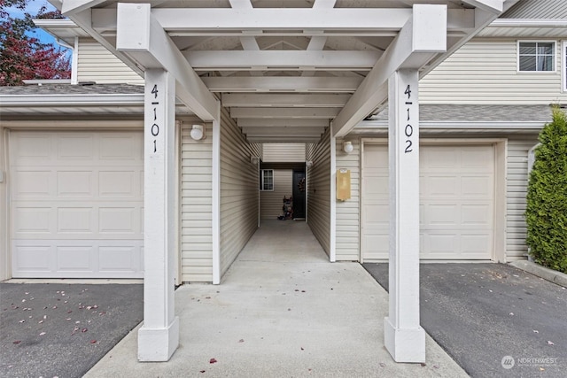 view of garage