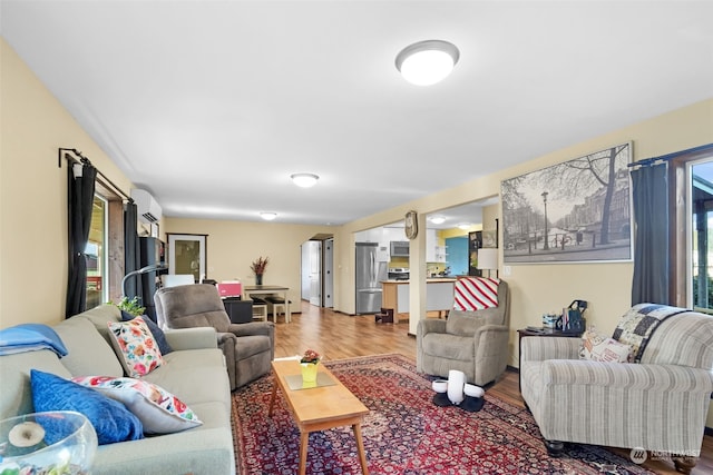 living room featuring hardwood / wood-style flooring