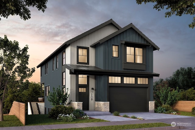 view of front of house featuring a garage