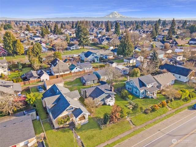 aerial view with a mountain view