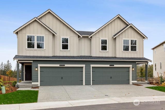 view of front of home with a garage