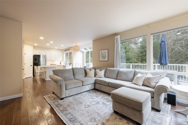 living room featuring hardwood / wood-style flooring