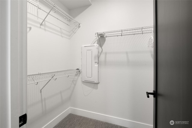 walk in closet with electric panel