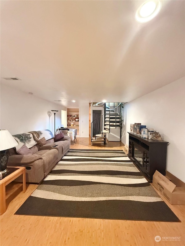 living room featuring hardwood / wood-style flooring