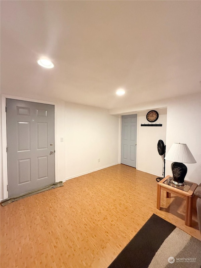 exercise area featuring wood-type flooring