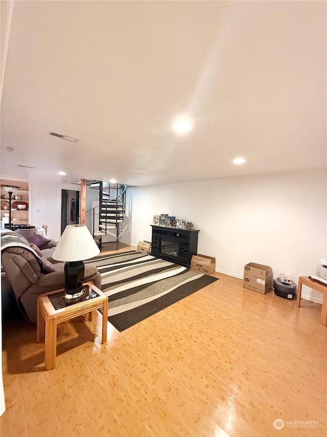 living room featuring hardwood / wood-style flooring