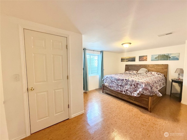 bedroom featuring light hardwood / wood-style flooring